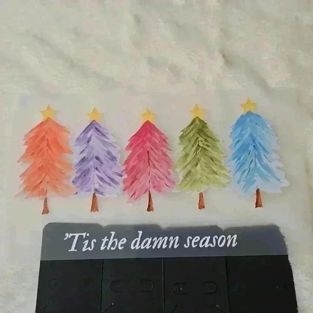 Colorful Taylor Swift Christmas Tree 'Tis The Damn Season DTF Transfer